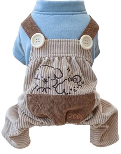KUTKUT Small Dog Jumpsuits with Pocket for Puppy Kittens, Striped Shirt with Button Decor Non Sticky Hair Pullover Four -Legged Bodysuit Clothes for Chiuhuahua, Yorkii (Size: S, Chest: 35-40cm) (B0D26DLD4P) Amazon Price History, Amazon Price Tracker