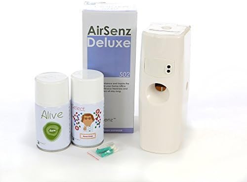 greenmybusiness Air Senz Wall Mounted Auto-Air Freshener Dispenser Kit, 1 Dispenser & 2 Long Lasting 3000 Shot Scented Refills Ideal For Washrooms, Offices, Homes, Halls & Large Areas.