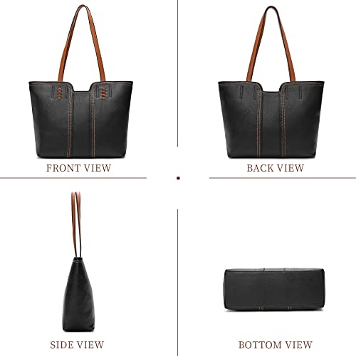 Montana West Black Tote Bag For Women Top Handle Satchel Purse Oversized Shoulder Handbag Hobo Bags Mwc-118Bk, Black #TOP3