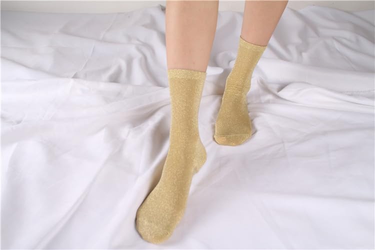 Glitter Shiny Socks for Women Retro Loose Socks Short Tube Crew Socks4