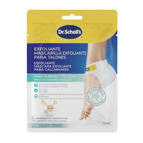 Dr. Scholl's Expert Care Mascarilla Exfoliante para Talones - Clinicamente comprovado para eliminar a pele seca e endurecida - 1 par
