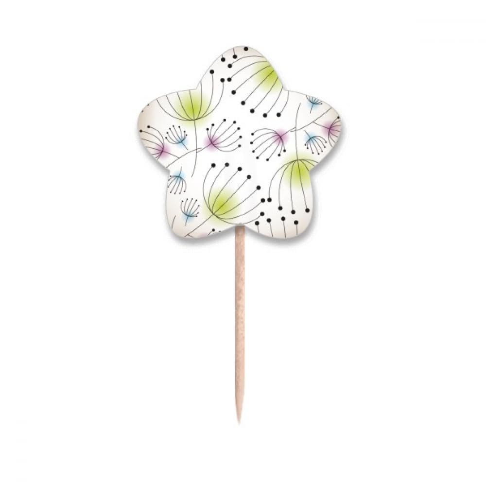 Cure-dents drapeaux pissenlit et étoile pour décoration de cupcake