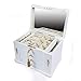 Produktbild BJYX Multi-Funktions-Schmuck-Box Aufbewahrungsbox Cosmetic Box aus Holz mit Rasierspiegel Flecken Velvet One-Button Vollsperre (Color : White)