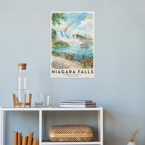 Poster Niagara aquarelle 60x90 insuffle l'aventure au bureau