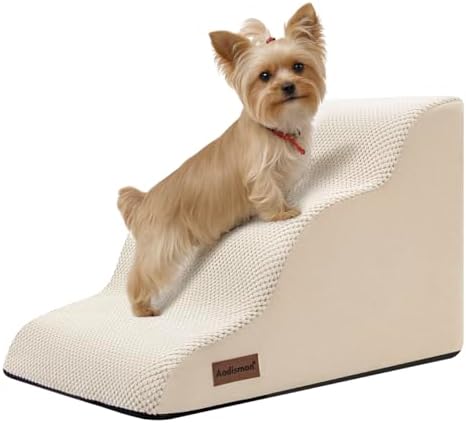 Dog Stairs for Small Dogs,3 Step Dog Ramp for Couch and Bed,Pet S...