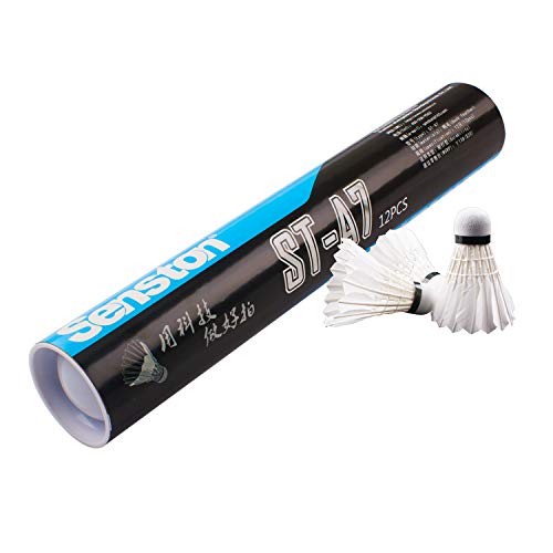 Senston 12Pcs Feather Shuttlecocks Badminton Birdies with High Durability Badminton Ball A7