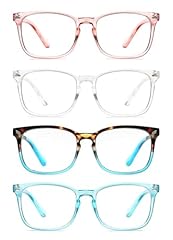 4 Pack: Transparent Pink, Clear, Havana and Blue, Transparent Blue