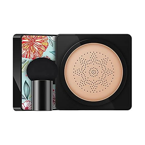 COXNSXX Mushroom Head Air Cushion Foundation BB Cream Water Flawless BB Cream Moisturizing Lightweight Oil Control Smoothing Concealer Waterproof, Natural Cover
