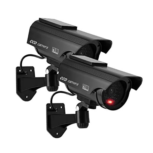 YSUCAU Solar Powered Bullet Dummy Fake Simulated Surveillance Security CCTV Dome Camera Indoor/Outdoor Use with Flashing Red LED Light & Warning Security Alert Sticker Decal