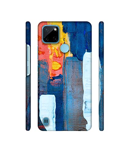 Image of Amazon Brand - Solimo Designer Canvas With Blue Paint 3D Printed Hard Back Case Mobile Cover for Realme C21Y