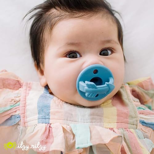 image for Itzy Ritzy Silicone Pacifiers for Newborn - Itzy Soother Pacifiers Fea
