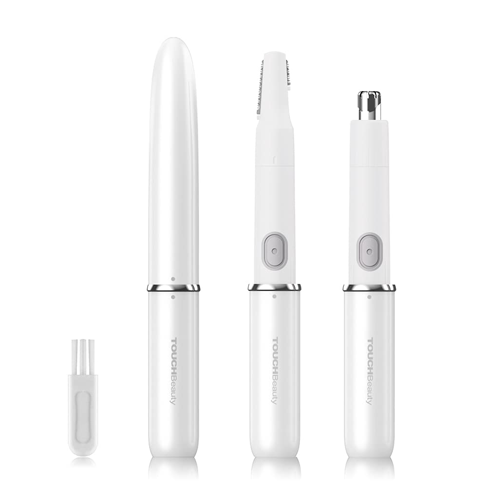 TOUCHBeauty Face Eyebrow Nose Ear Hair Trimmer All-in-ONE Hair Remover for Women Men Dual Blades Shaver Battery Powered