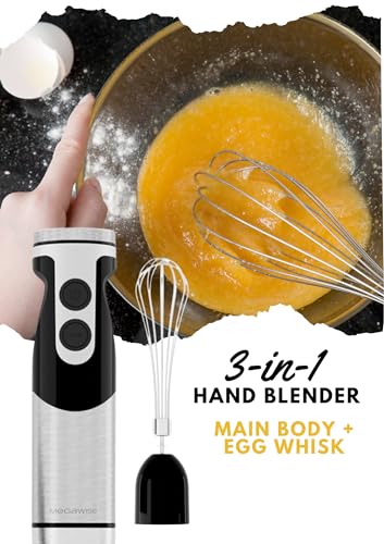MegaWise High-Power Hand Blender – 3-in-1 Set with Blender Stick, Whisk & Frother, 12-Speed + Turbo, Ergonomic Design, BPA-Free, Easy to Clean – Ideal for Smoothies, Milk, Baby Food & More (Black) - Image 8