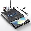 Unitek External CD DVD Drive, USB 3.0 Type-C Portable CD/DVD +/-RW Drive/DVD Player with SD Card Reader USB 3.0 USB C Hub CD ROM Burner Compatible for Laptop Desktop PC Mac Windows 11/10/8/7 Linux