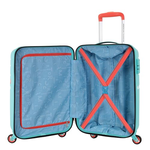 Image of American Tourister Upland Sport 55 CM Small Carry-On Polypropylene (PP) Hard 4 Wheels Spinner Luggage /Suitcase /Trolley Bag for Travel (Pool Blue)