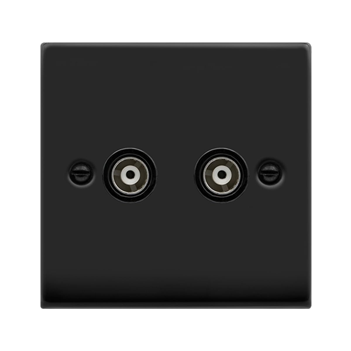 Click Matt Black Twin Isolated Coaxial Socket