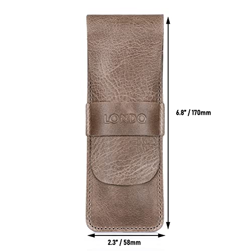 Image of Londo Genuine Leather Pen and Pencil Case with Tuck in Flap, Stationery Bag