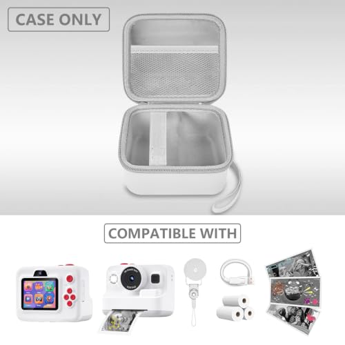 Image of Leayjeen Kids Instant Print Camera Case for Dylanto - White | Classic White Design, Compatible ESOXOFFORE /Dylanto /GKTZ /HiMont, EVA Hard Shell, Shoulder Strap (Case Only)