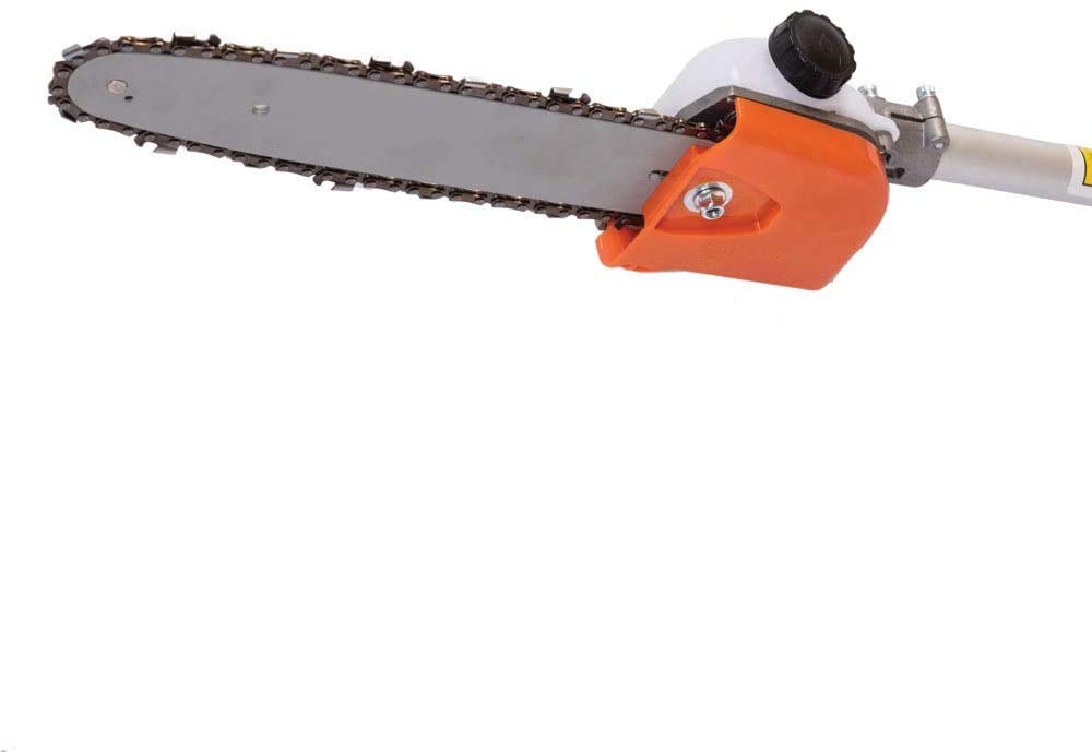 UNITED TRADE Desbrozadora de gasolina 4 en 1, multifunción, con motosierra, cortasetos, cortabordes, alargador de 52 cc con desbaste podadora + alargador de 80 cm y cabezal de acero