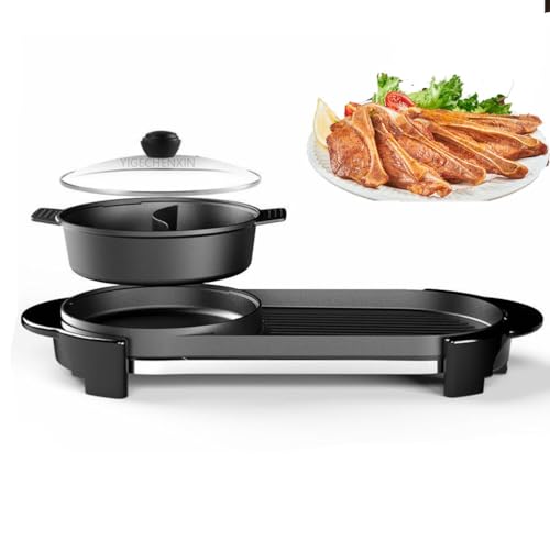 YIGECHENXIN Bandeja para Hornear eléctrica Multifuncional para el hogar, Parrilla teppanyaki portátil Seis ventajas Cree clásicos para el hogar, reunión en restaurantes