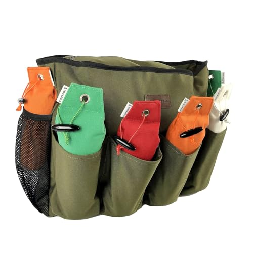 Dog & Field Maxxi Dummy Bag - Dog Training Bag with Adjustable Strap, for Gundog Canvas Dummies & Hunting Accessories, 50cm x 35cm x 10cm, Olive Green