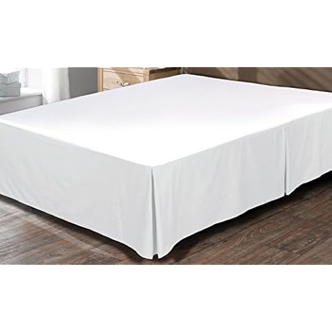 Beautiful -White Plain Bed Skirt Queen Size (60 x 80+21) Inch Deep Pocket -500 Tc Egyptian Cotton - Brand Plushy Comfort Cover