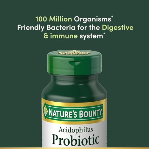 Image of Nature's Bounty Probiotics Dietary Supplement, Supports Digestive and Intestinal Health, Probiotic Acidophilus, 120 Tablets, Pack of 4