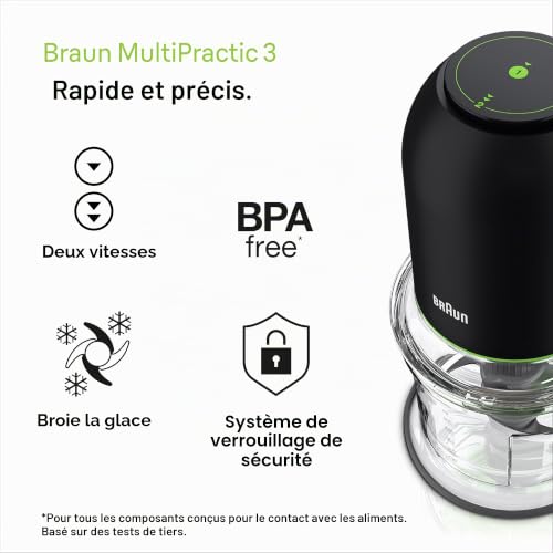 Mini hachoir Braun MultiPractic3 CH3011BK - vue 6