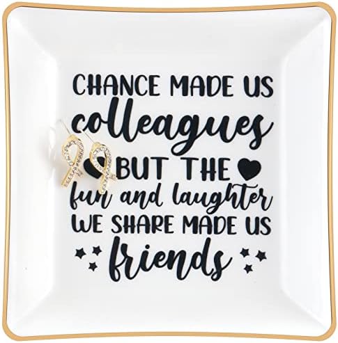 Titanape Friendship Gifts for Women, Best Friend Ring Trinket Dish "Our laughs limitless, our memories countless, our friendship endless "Unique Gift for Female Friend Birthday Wedding Christmas Gifts