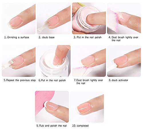 LOYALSE Acryl Pulver Nagel Set, 18 Farben UV Gel Nagelpulver Dip Powder Nail für Maniküre Nail Art – Bild 4