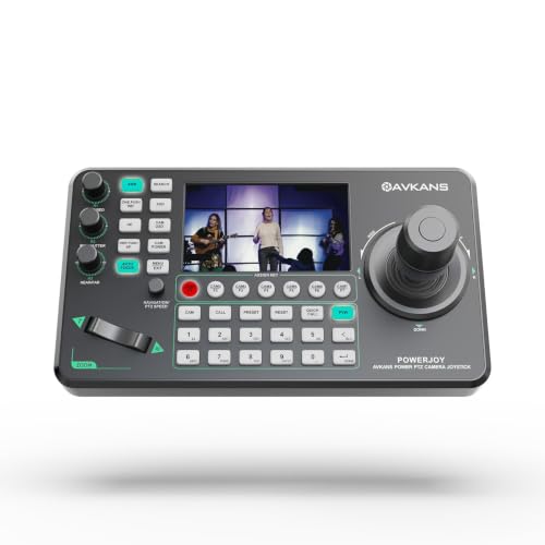 AVKANS PTZ Camera Joystick Controller IP NDI PTZ Camera Controller Keyboard with 4D Joystick for Worship Church Live Streaming PoE Enable [macintosh windows] (PowerJoy NO NDI)