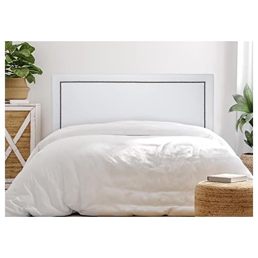 Cabeceira King Reta Luxo 193x60 Courino Branco - Tachas Fumê