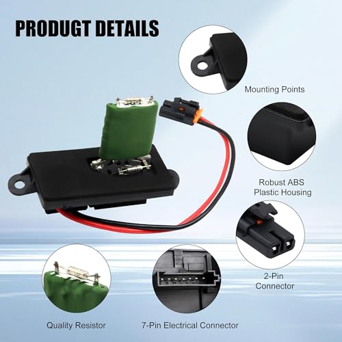 Image of 89019089 HVAC Blower Motor Fan Resistor Compatible with 1999-2006 Chevy Silverado GMC Sierra 1500 2500 3500, 2000-2002 GMC Yukon Replaces 973-004, 89018597, 22807122, RU371