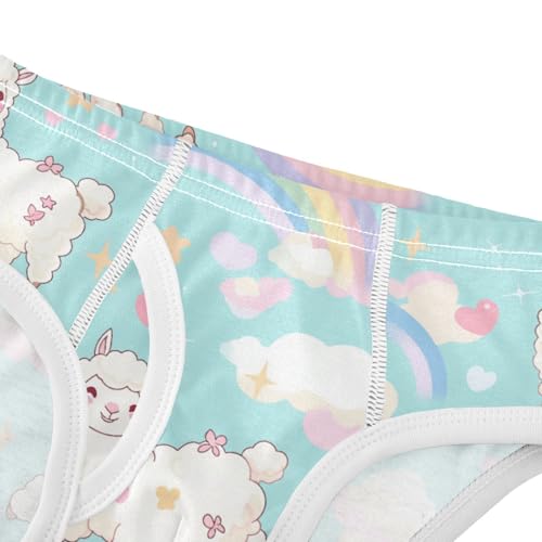Wusikd Alpaca Boys' Underwear Cotton Rainbow Boys Briefs Soft Toddler Underwear 2T4