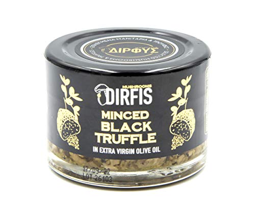 Gehackte schwarze Trüffel von Dirfis | Veganes Gourmet Lebensmittel konserviert in Olivenöl | 50g Cover