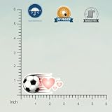 (3PCS) Soccer Ball Sticker with Heart 3 inch, Sport Sticker for Soccer Players, Soccer Decals,Love Soccer Stickers for Laptop, Water Bottles, Phones, Scrapbooks