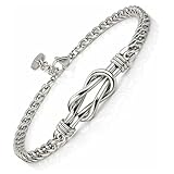 SAGA GIOIELLI Pulsera de hombre de acero con nudo central, diseño infinito – Idea regalo día del padre, cumpleaños, Navidad, San Valentín, aniversario – Caja de regalo incluida