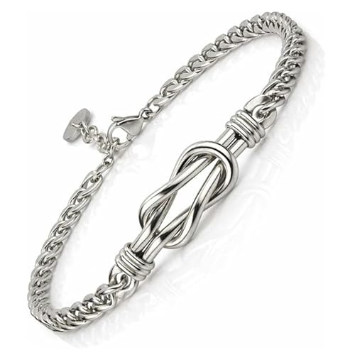 SAGA GIOIELLI® Bracciale Uomo Acciaio con Nodo Centrale, infinito Design