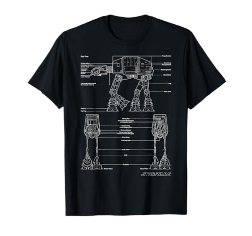T-shirt Star Wars AT-AT Schematic Poster en coton noir pour homme