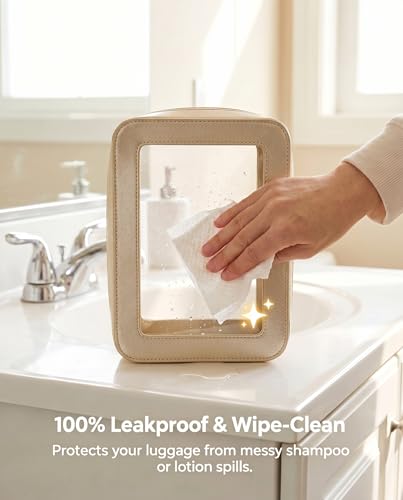 Image of Clear Makeup Bags for Travel, TSA Approved Toiletry Bag with Zipper, Clear Cosmetic Organizer Fit Carry-on Beach Essentials for Women Men (O-Gold)