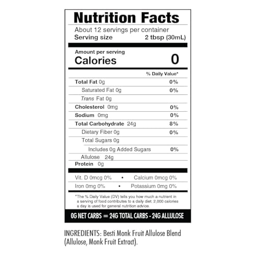 Wholesome Yum Keto Simple Syrup - Skinny Sugar Free Simple Syrup With Monk Fruit & Liquid Allulose - Natural Sweetener For Drinks, Cocktails, Coffee, & Cooking - Low Carb, Gluten Free (12 fl oz)