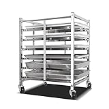  Griglia per teglie da forno in acciaio inossidabile, griglia per teglie per pane, griglia per raffreddamento pane commerciale con ruote, carrello per teglie multistrato con serratura, utilizzato in