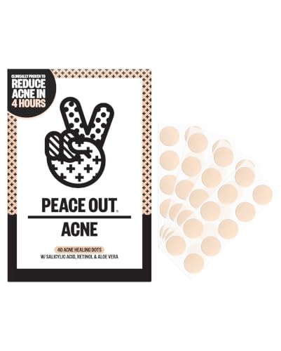 PEACE OUT Acne Healing Dots Hydrocolloid Pimple Patches (40 count)