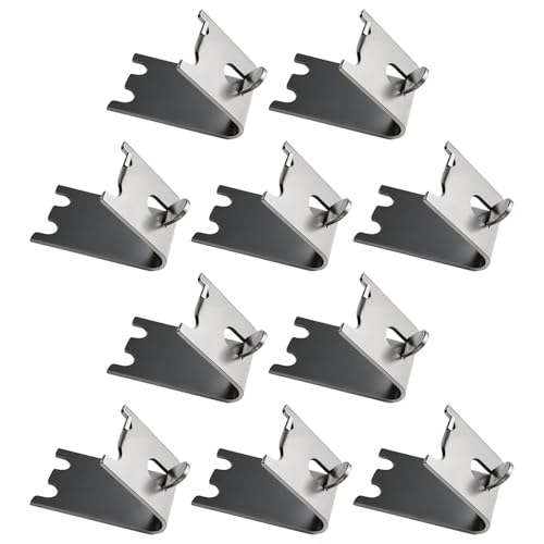 Refrigerador de 10 piezas de acero inoxidable con clip cuadrado, estante de refrigerador con clip, estante de refrigerador de acero inoxidable 304 duradero de 1,5 mm de espesor, refrigerador (plata)