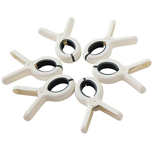 KJK 6 Pièces de Pinces à Linge Solide Grosse Pince à Linge en Plastique Epingle à Linge avec Poignée Douce Suspendus au Vent pour Vêtement et Couverture (Petit, Bleu) Cover