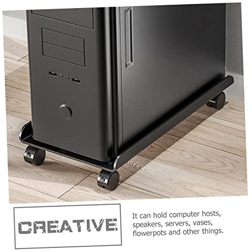 Soporte metálico móvil para CPU SHOWERORO, soporte para torre de computadora y monitor miniatura 5