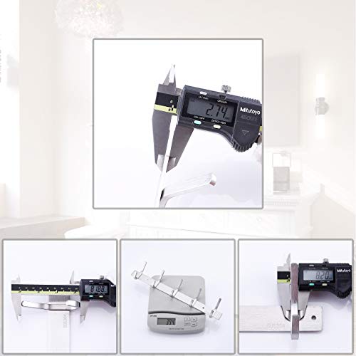 KES Bathroom Towel Rail Rack with 5 Scroll Hooks Wall Mount SUS304 Stainless Steel Brushed, AH203H5-2