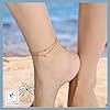 VICKWOOD Damen Fußkette Wasserfest aus Edelstahl 18K Vergoldet Fußkettchen in Gold/Rosegold/Silber/Schwarz Extra Lang 21cm bis 30cm Geschenk für Frauen(Rosegold-26cm) #1