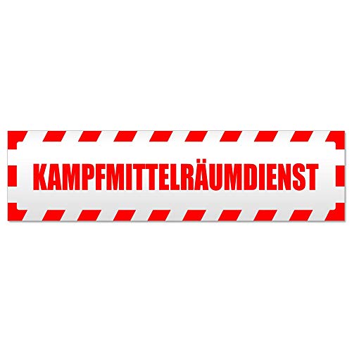 Kiwistar Magnetschild Kampfmittelräumdienst 30cm Rot gestreift
