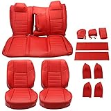 ECOTRIC Leather Car Seat Covers Full Set Seat Cushion Protector Waterproof Compatible with 2011-2014...